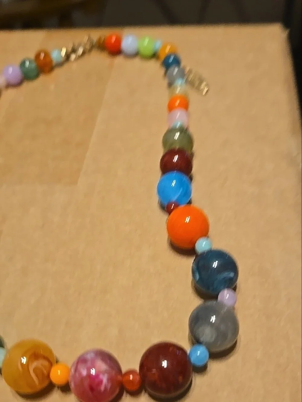 NWT PLUNDER Multicolor Beaded Statement Necklace - Colorful Gemstone Look